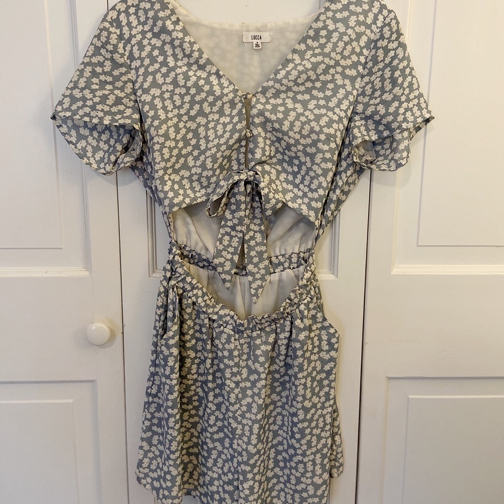 Lucca Couture Open-Front Tie Romper